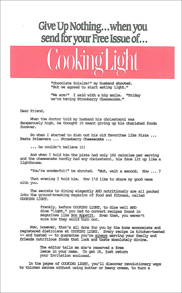 COOKING-LIGHT-DIRECT-MAIL-CONTROL-JCMANHEIMER-COPYWRITER